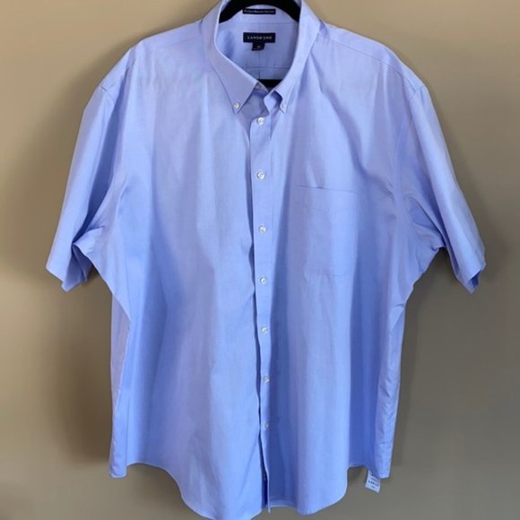 Land’s End Pinpoint Oxford Short Sleeve Shirt - Picture 1 of 12